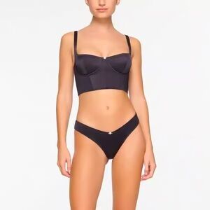 Silky Black Cropped Intimate Top